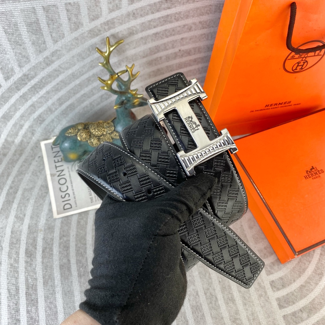 爱马仕💕 特种皮腰带系列 ，原厂五金精品不锈钢扣，手感柔软舒适 宽3.8CM。