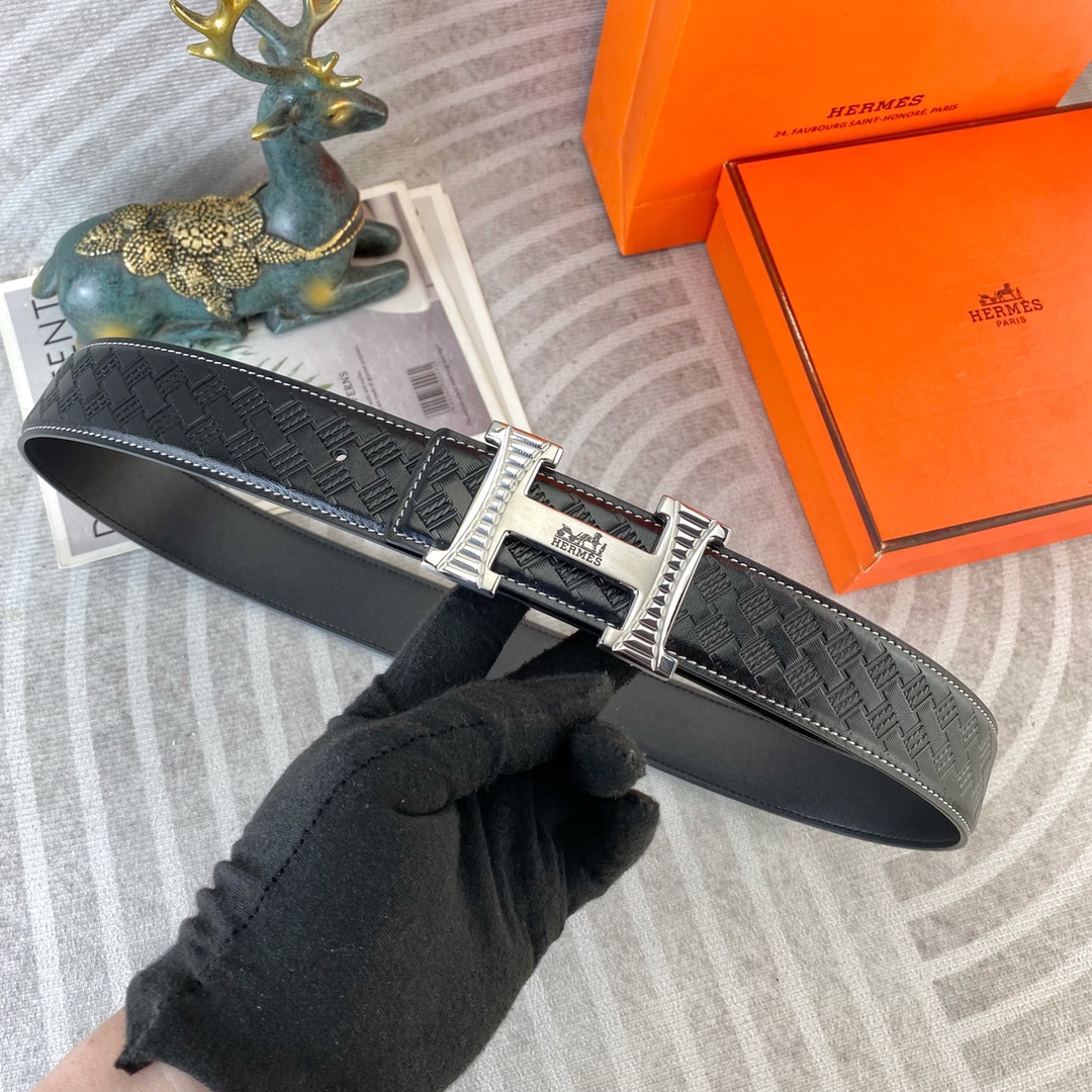 爱马仕💕 特种皮腰带系列 ，原厂五金精品不锈钢扣，手感柔软舒适 宽3.8CM。