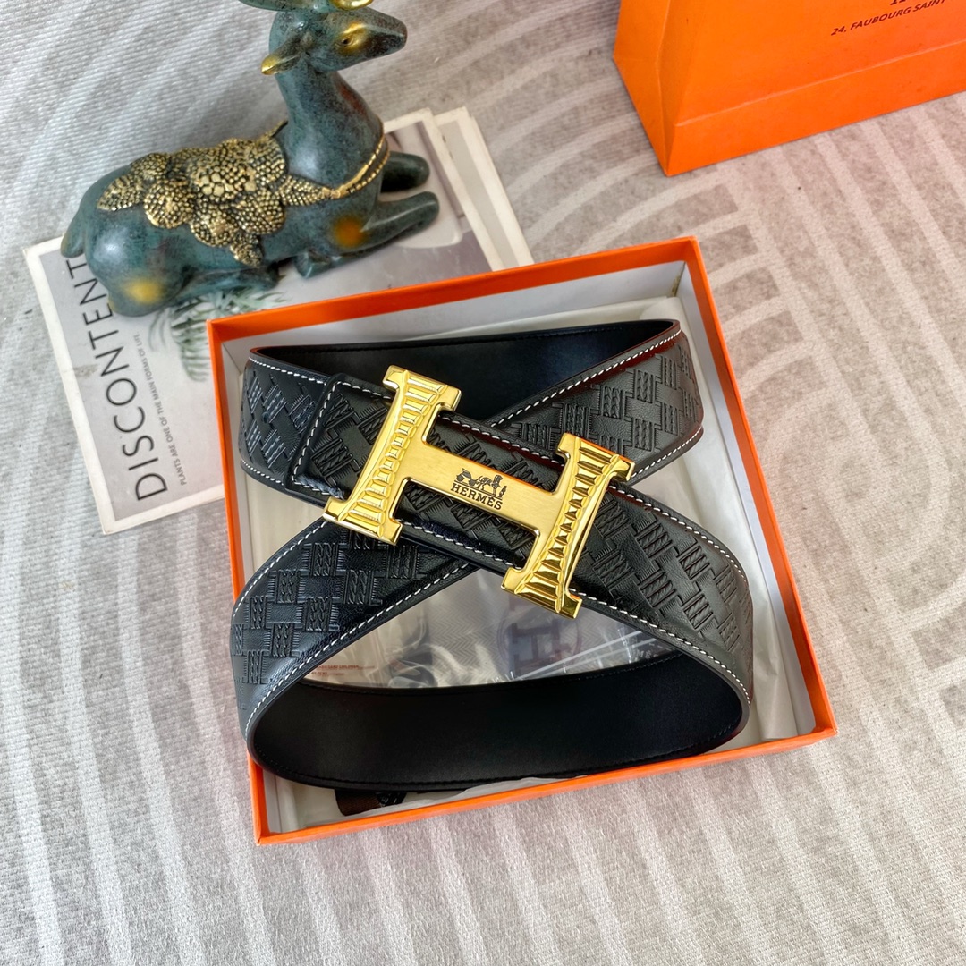 爱马仕💕 特种皮腰带系列 ，原厂五金精品不锈钢扣，手感柔软舒适 宽3.8CM。