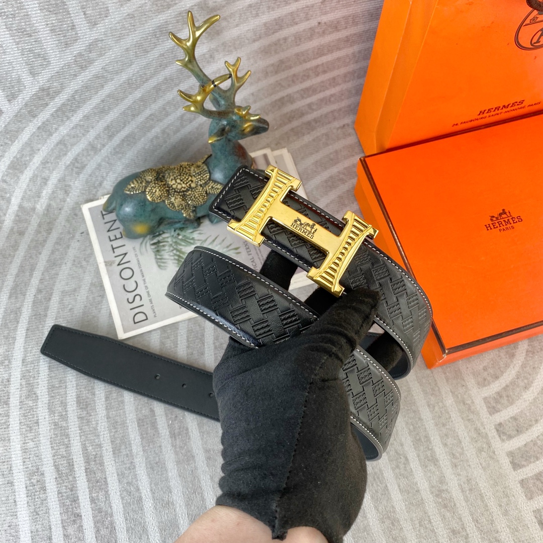 爱马仕💕 特种皮腰带系列 ，原厂五金精品不锈钢扣，手感柔软舒适 宽3.8CM。