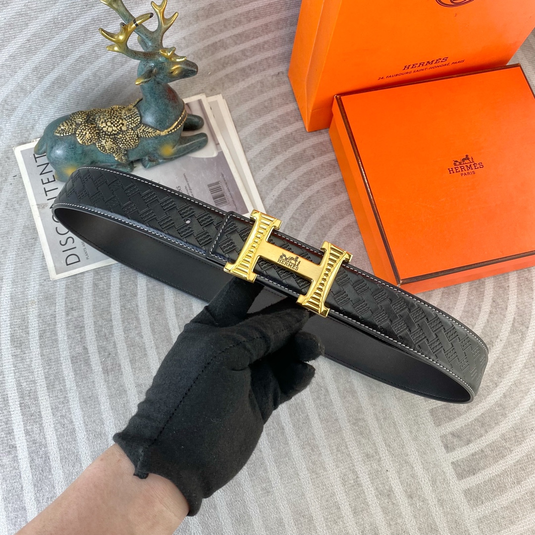 爱马仕💕 特种皮腰带系列 ，原厂五金精品不锈钢扣，手感柔软舒适 宽3.8CM。