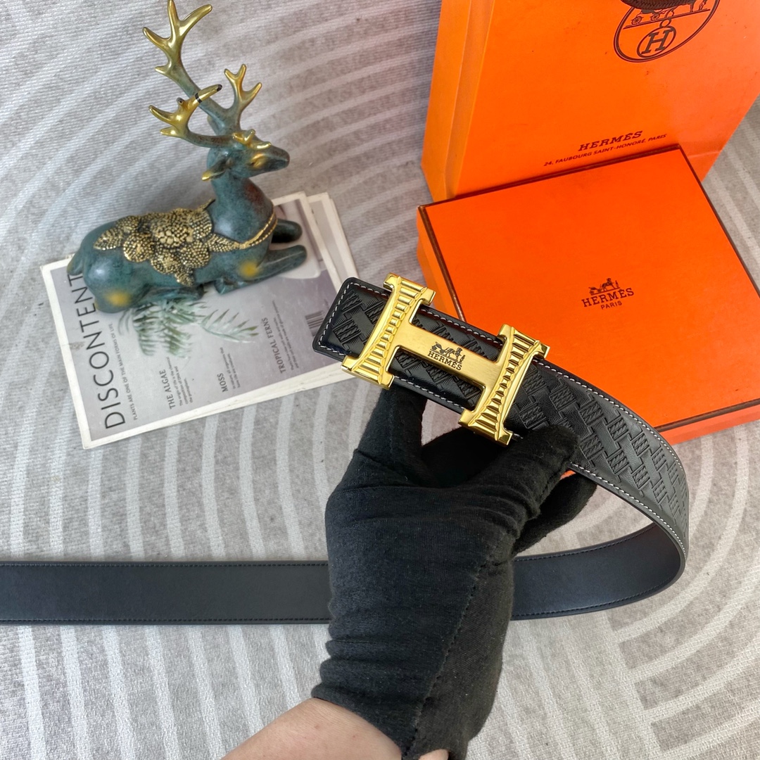 爱马仕💕 特种皮腰带系列 ，原厂五金精品不锈钢扣，手感柔软舒适 宽3.8CM。