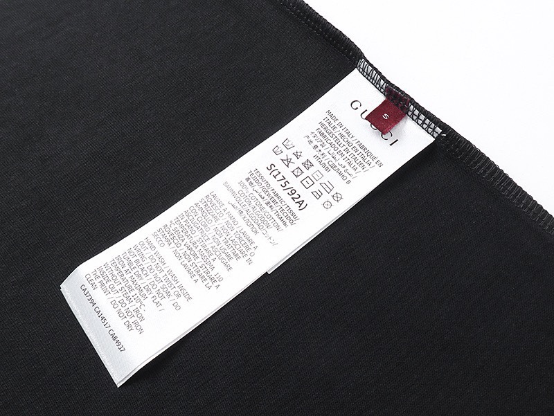 古驰/Gucci 夏季新款 经典红绿拼色印花圆领短袖T恤 白色/黑色