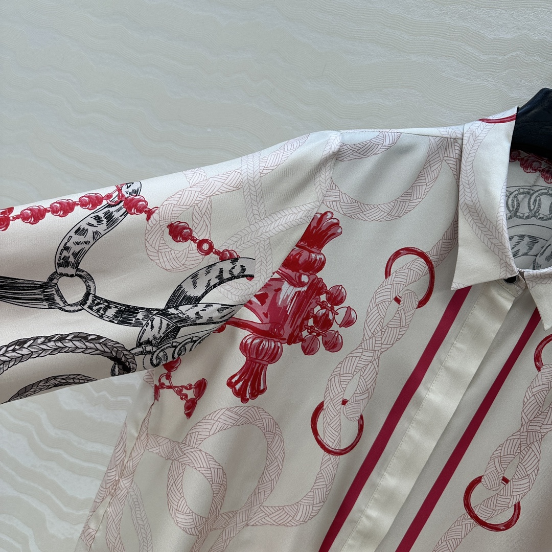 “P912 Original Silk Shirt with Aromatic Layouts in Multiple Colors” - 图片 4