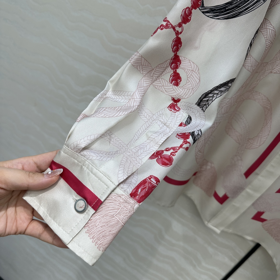 “P912 Original Silk Shirt with Aromatic Layouts in Multiple Colors” - 图片 6