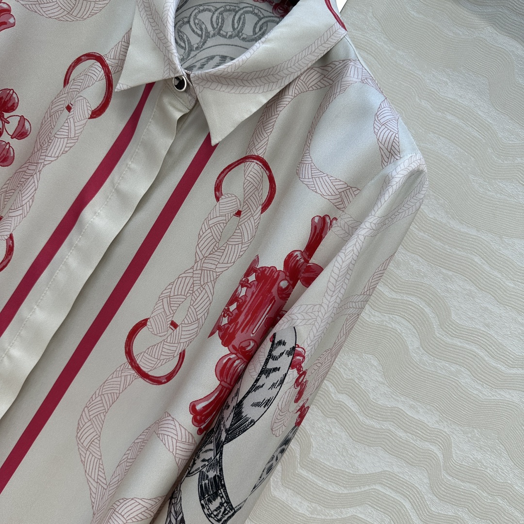 “P912 Original Silk Shirt with Aromatic Layouts in Multiple Colors” - 图片 3