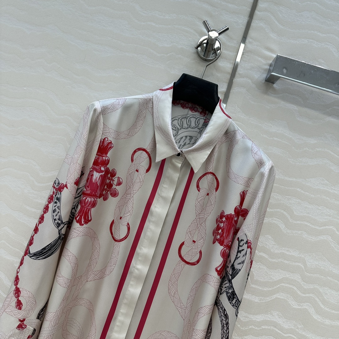 “P912 Original Silk Shirt with Aromatic Layouts in Multiple Colors” - 图片 2