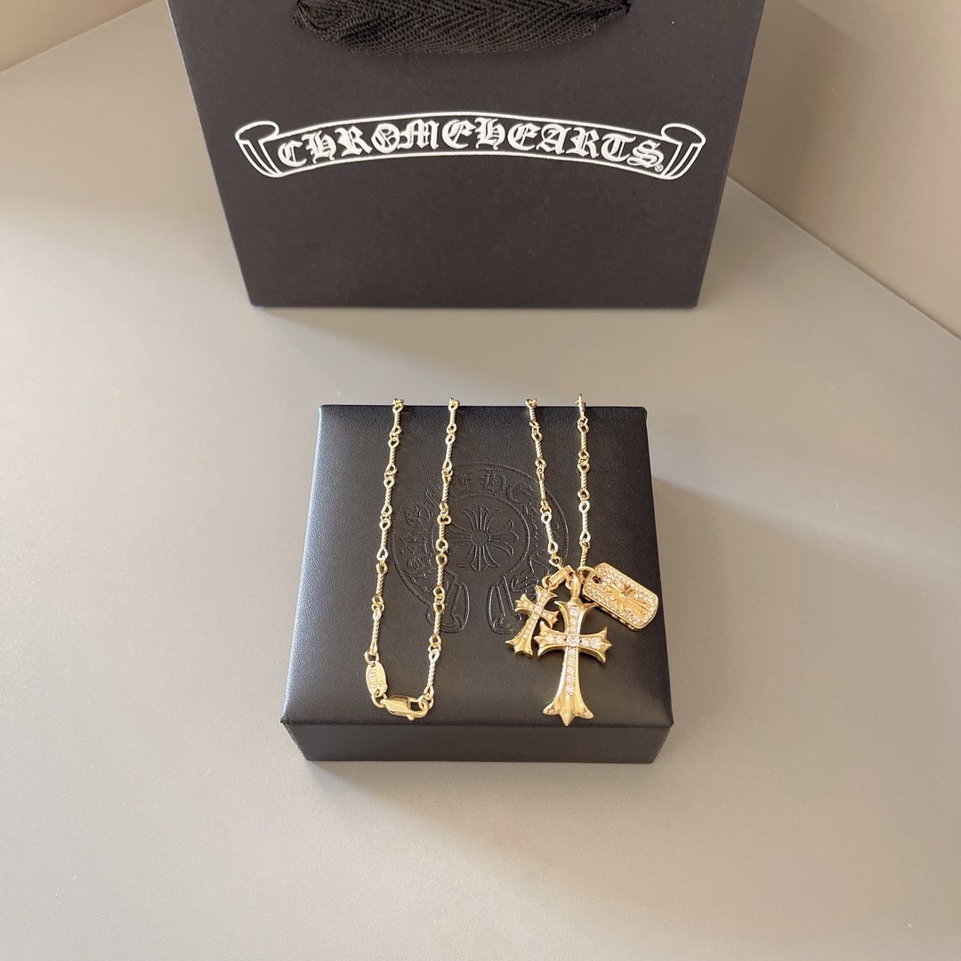 NO:583302,Gift for Valentine's Day and Qixi Festival. So handsome. The latest Chrome Hearts. No explosions. Factory direct sales. Original one-to-one reproduction. Chrome Hearts Necklace, fine jewelry, chrome hearts, necklace.19860909情人节七夕之礼 太帅爆了最新款克罗心 不爆不发 厂家直销 原版一比一复刻 克罗心项链,饰品精品,chrome hearts,necklace,Jewelry