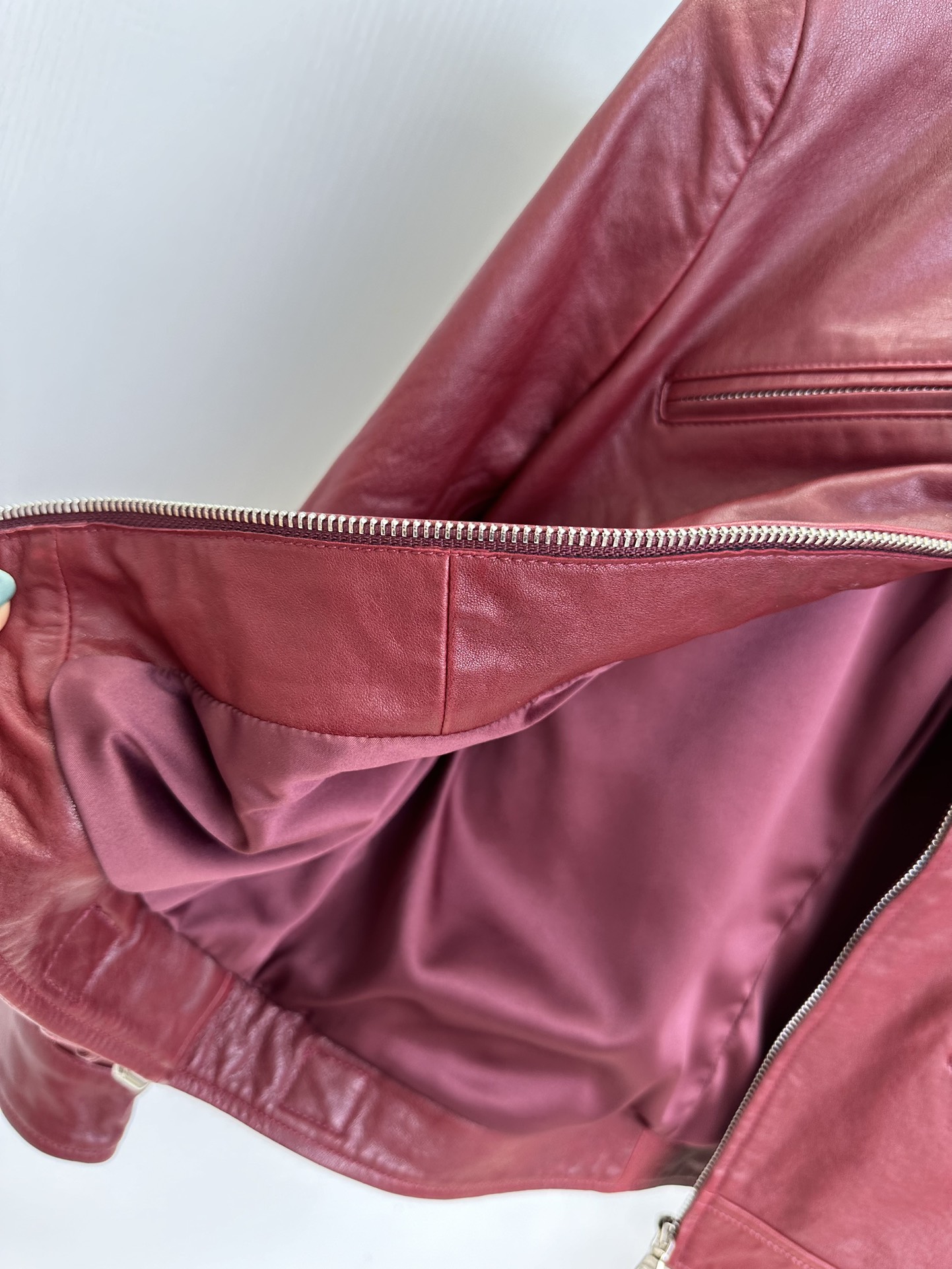 High-quality Hot Red Leather Suit with Turkish Imported Goat Skins and Pockets - 图片 9