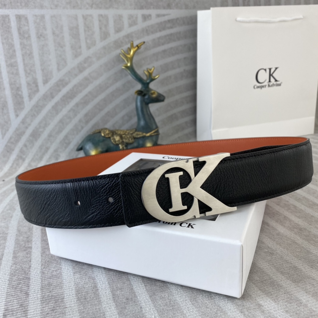 CK 💕 特种皮腰带系列 ，原厂五金精品不锈钢扣，手感柔软舒适 宽3.8CM。