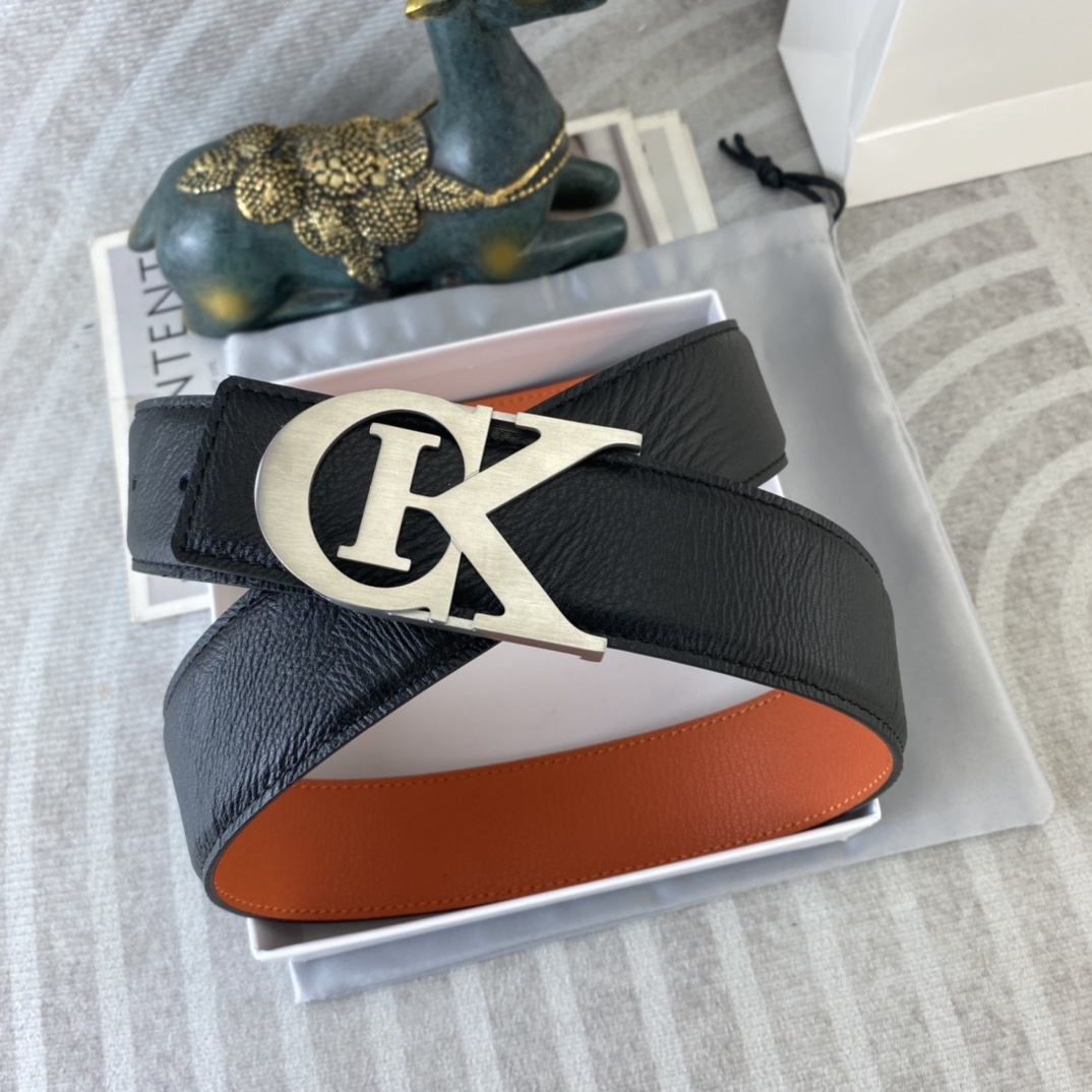 CK 💕 特种皮腰带系列 ，原厂五金精品不锈钢扣，手感柔软舒适 宽3.8CM。