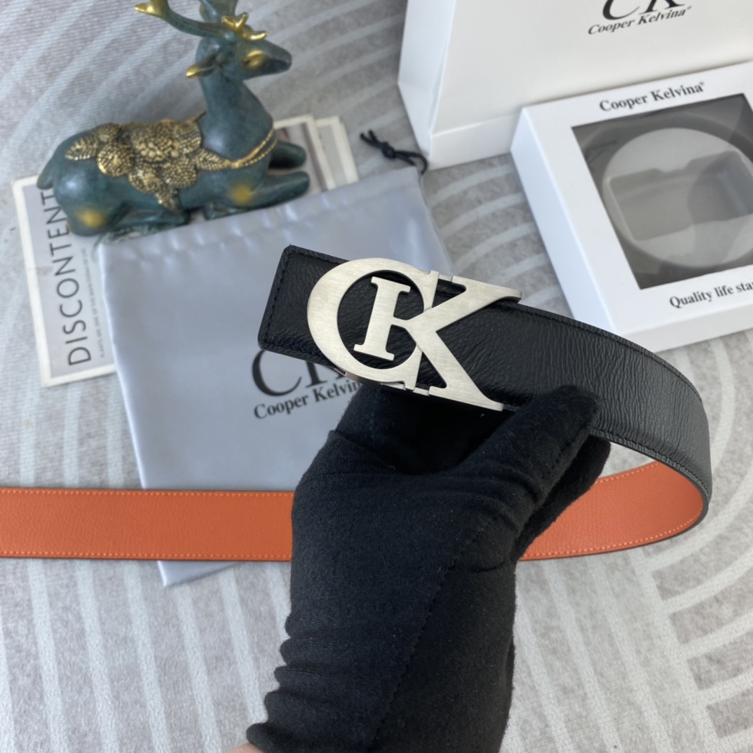 CK 💕 特种皮腰带系列 ，原厂五金精品不锈钢扣，手感柔软舒适 宽3.8CM。