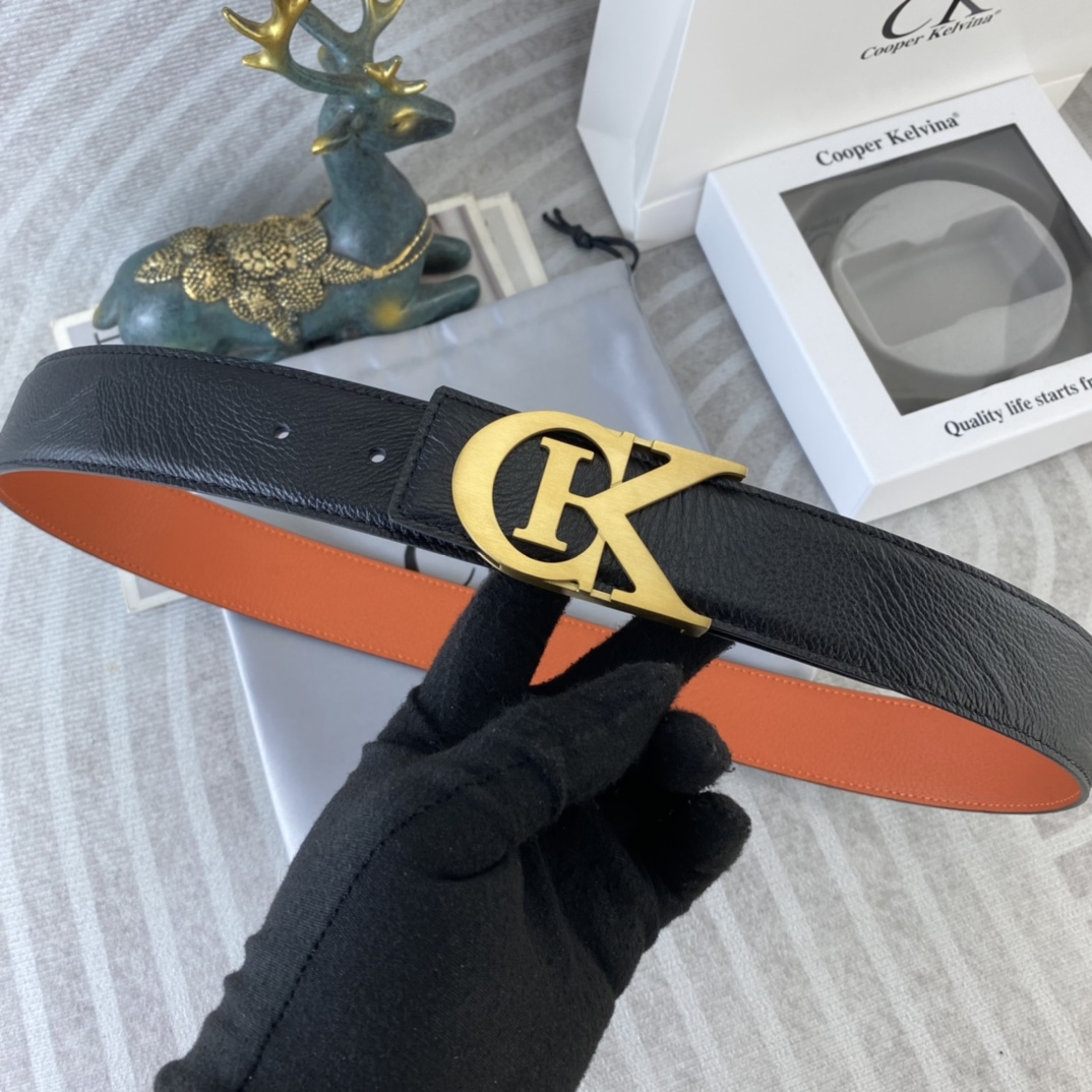 CK 💕 特种皮腰带系列 ，原厂五金精品不锈钢扣，手感柔软舒适 宽3.8CM。