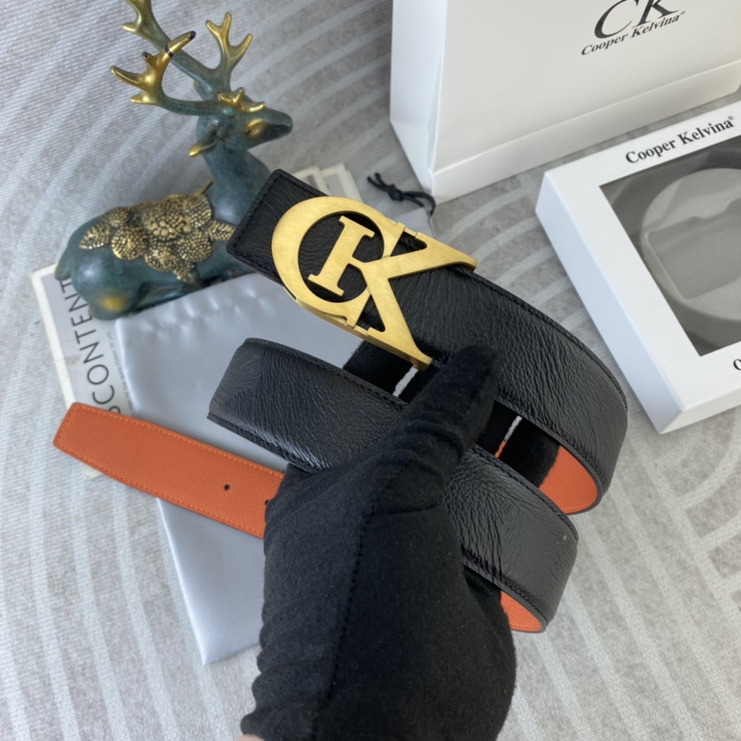 CK 💕 特种皮腰带系列 ，原厂五金精品不锈钢扣，手感柔软舒适 宽3.8CM。