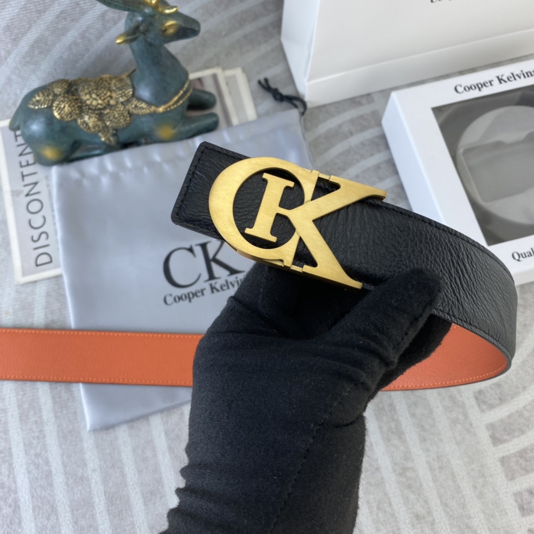 CK 💕 特种皮腰带系列 ，原厂五金精品不锈钢扣，手感柔软舒适 宽3.8CM。