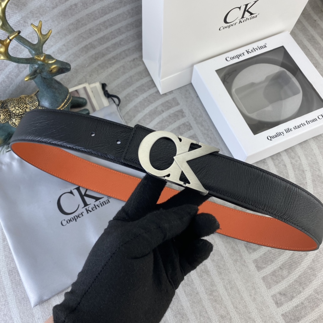 CK 💕 特种皮腰带系列 ，原厂五金精品不锈钢扣，手感柔软舒适 宽3.8CM。