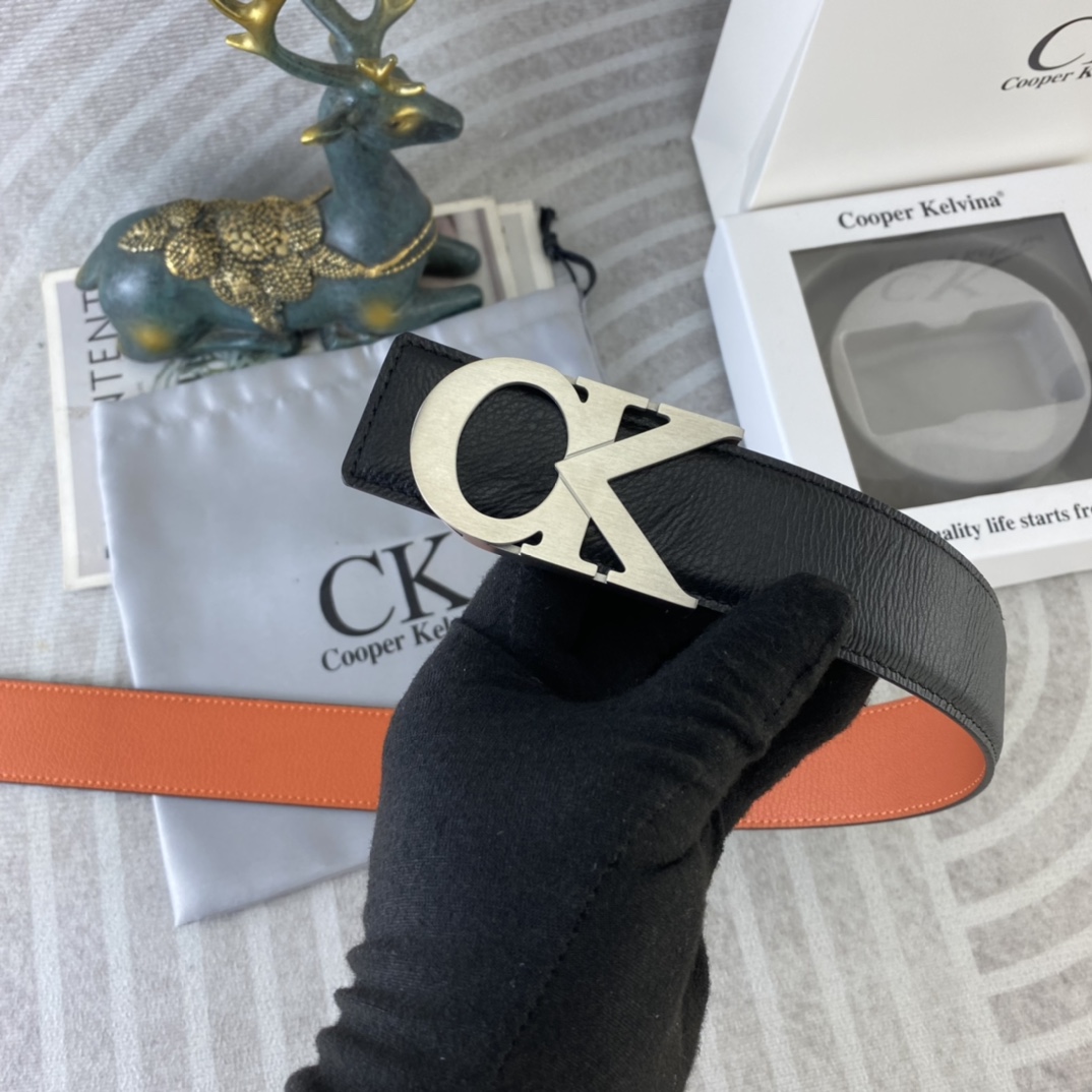 CK 💕 特种皮腰带系列 ，原厂五金精品不锈钢扣，手感柔软舒适 宽3.8CM。