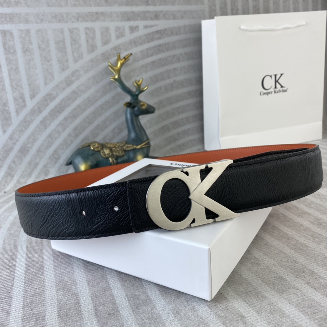 CK 💕 特种皮腰带系列 ，原厂五金精品不锈钢扣，手感柔软舒适 宽3.8CM。