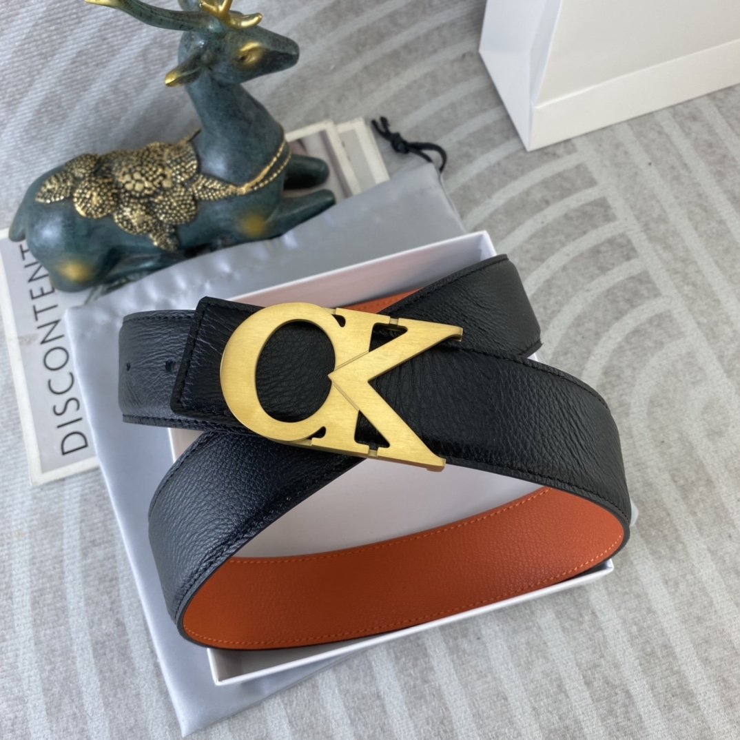 CK 💕 特种皮腰带系列 ，原厂五金精品不锈钢扣，手感柔软舒适 宽3.8CM。