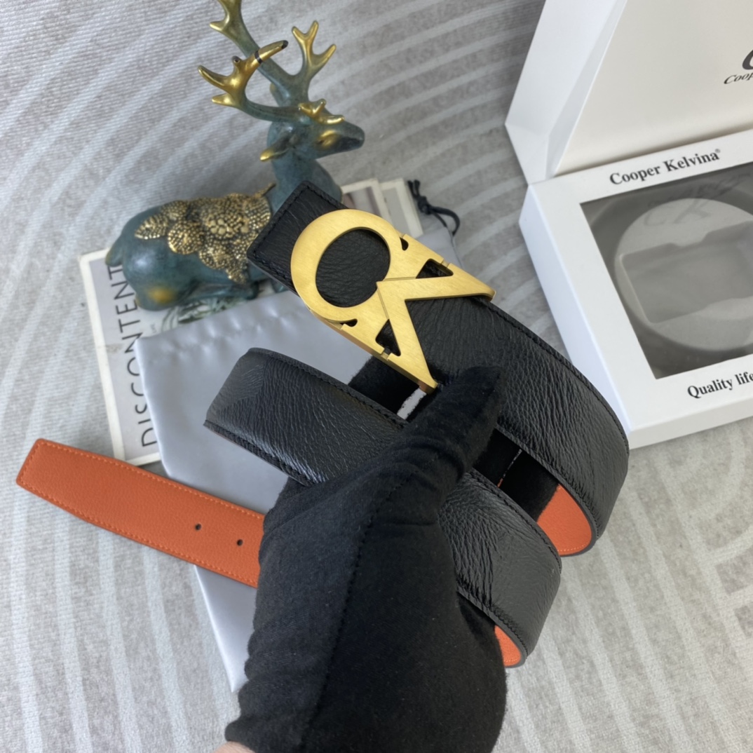 CK 💕 特种皮腰带系列 ，原厂五金精品不锈钢扣，手感柔软舒适 宽3.8CM。