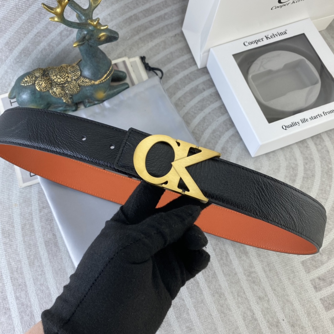 CK 💕 特种皮腰带系列 ，原厂五金精品不锈钢扣，手感柔软舒适 宽3.8CM。