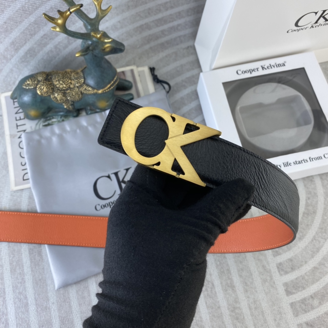 CK 💕 特种皮腰带系列 ，原厂五金精品不锈钢扣，手感柔软舒适 宽3.8CM。