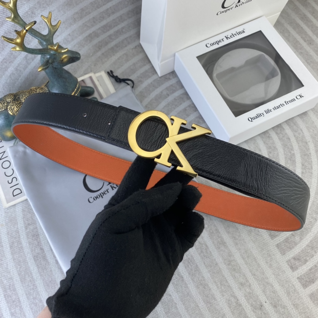 CK 💕 特种皮腰带系列 ，原厂五金精品不锈钢扣，手感柔软舒适 宽3.8CM。