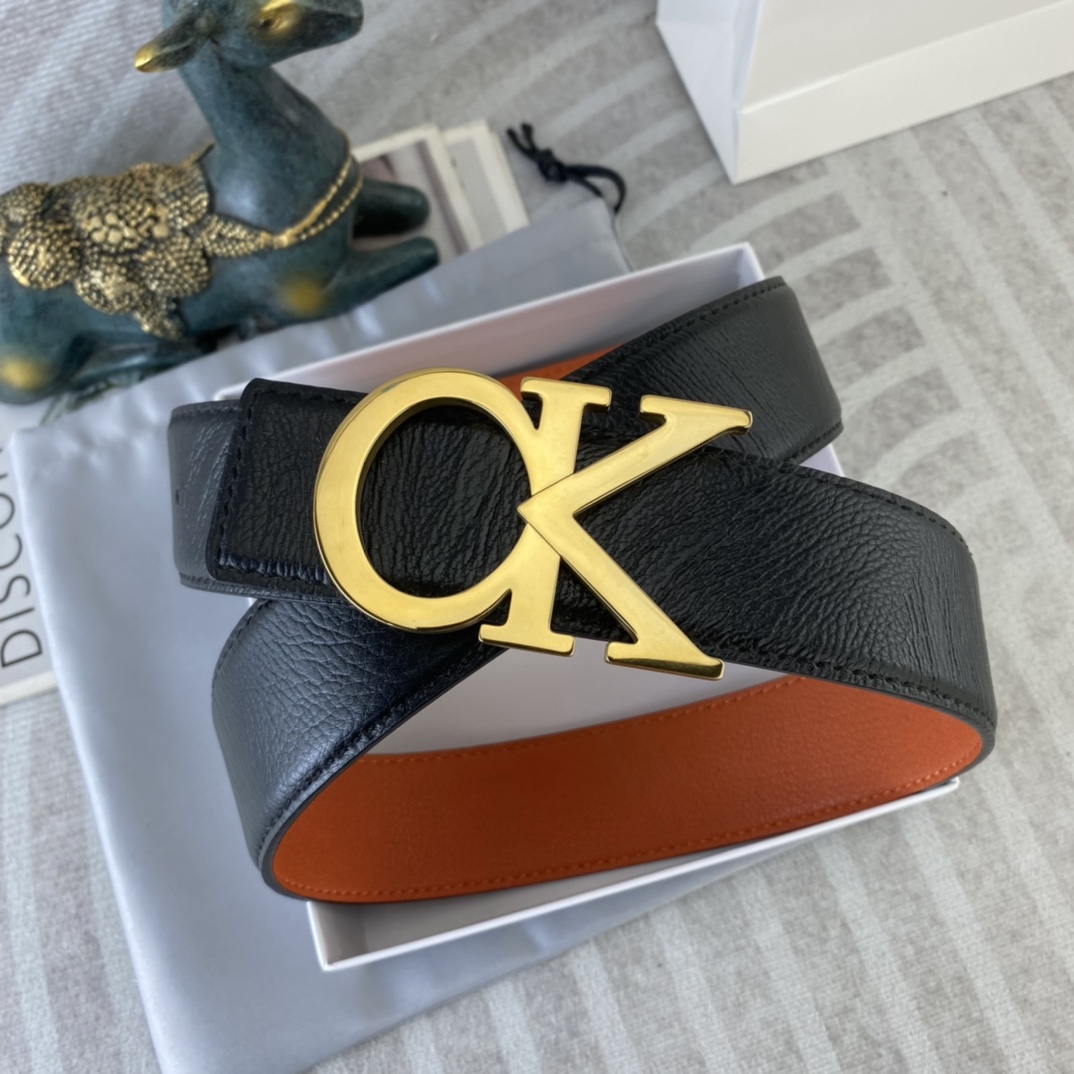 CK 💕 特种皮腰带系列 ，原厂五金精品不锈钢扣，手感柔软舒适 宽3.8CM。