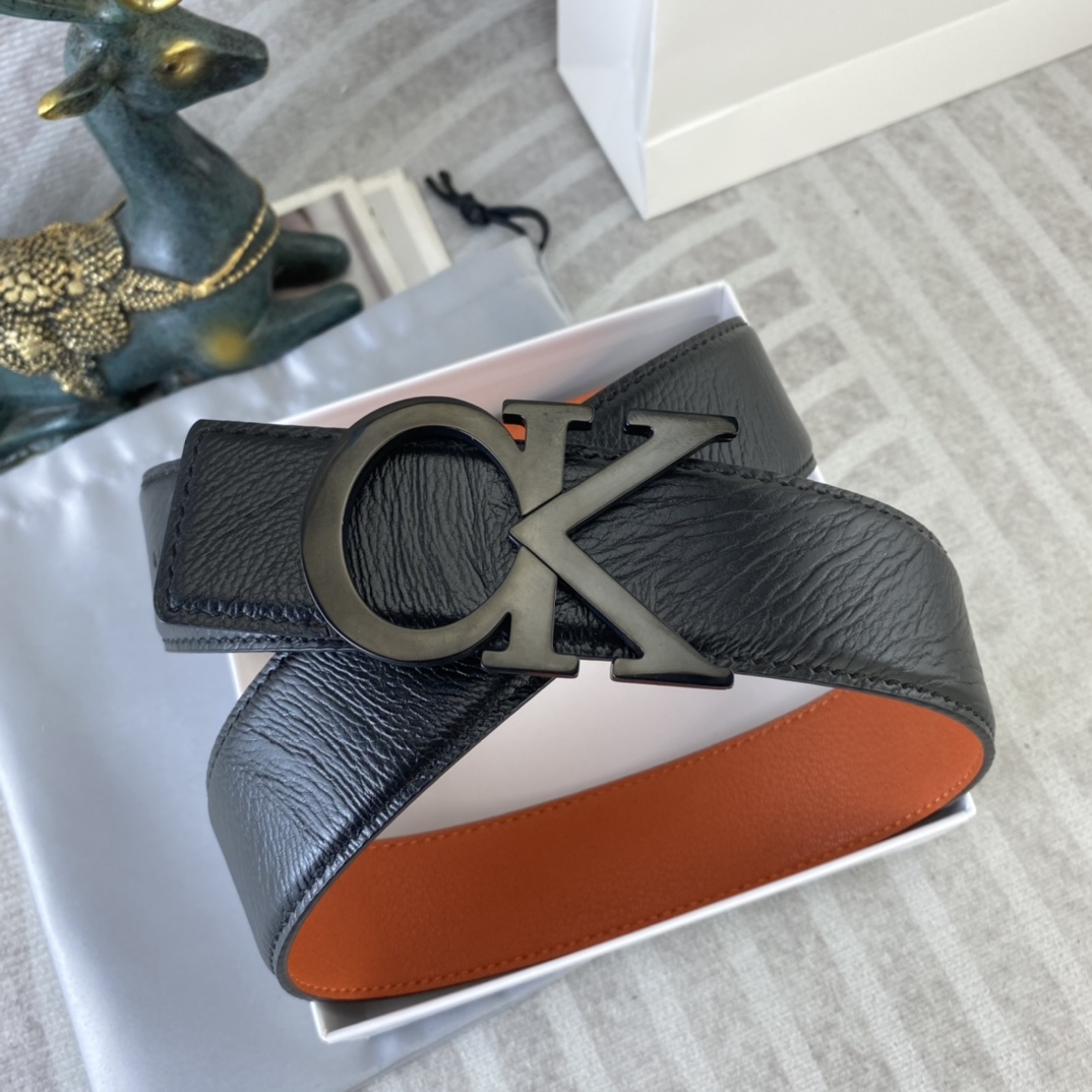 CK 💕 特种皮腰带系列 ，原厂五金精品不锈钢扣，手感柔软舒适 宽3.8CM。