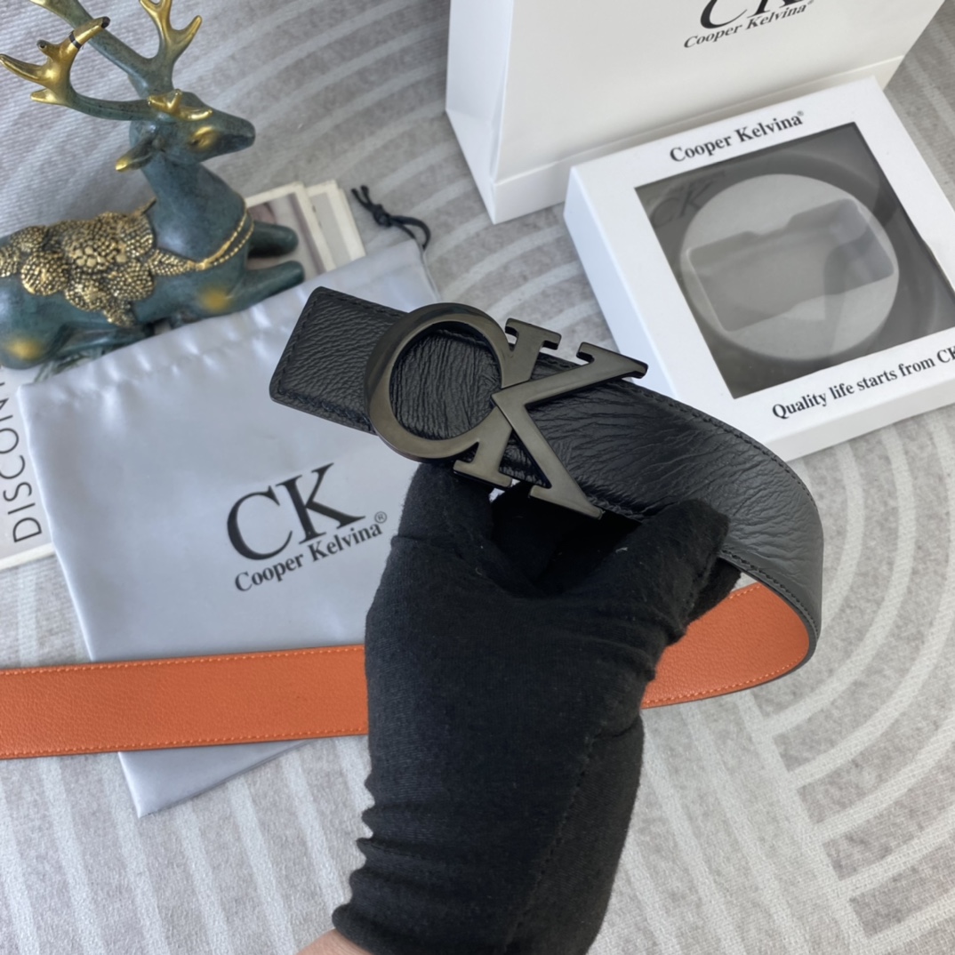 CK 💕 特种皮腰带系列 ，原厂五金精品不锈钢扣，手感柔软舒适 宽3.8CM。