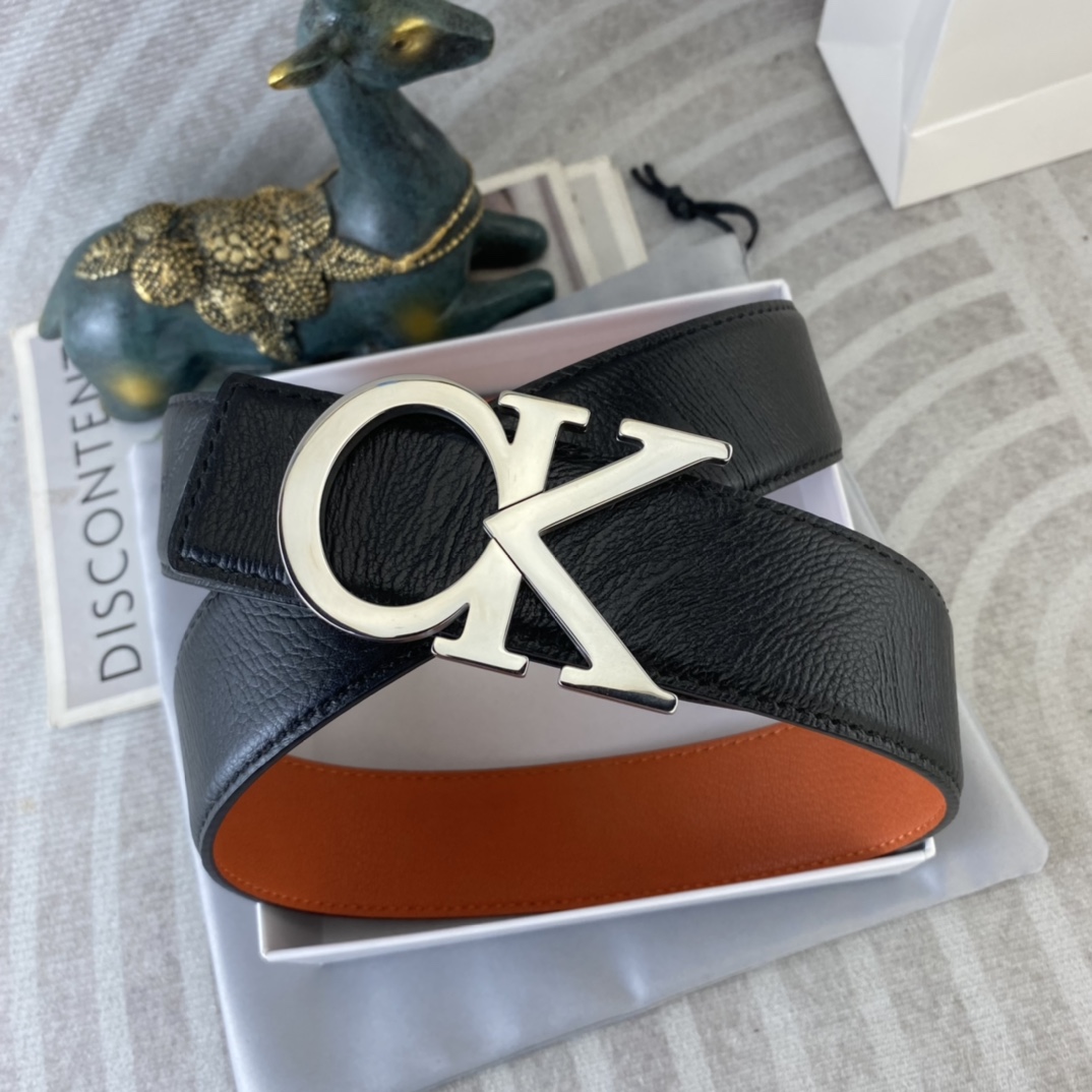 CK 💕 特种皮腰带系列 ，原厂五金精品不锈钢扣，手感柔软舒适 宽3.8CM。