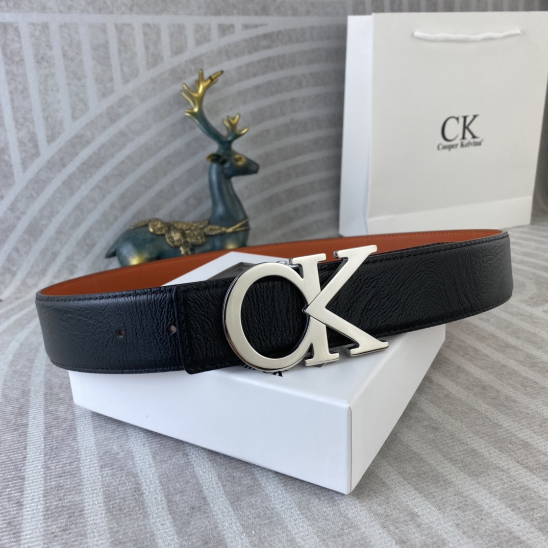 CK 💕 特种皮腰带系列 ，原厂五金精品不锈钢扣，手感柔软舒适 宽3.8CM。