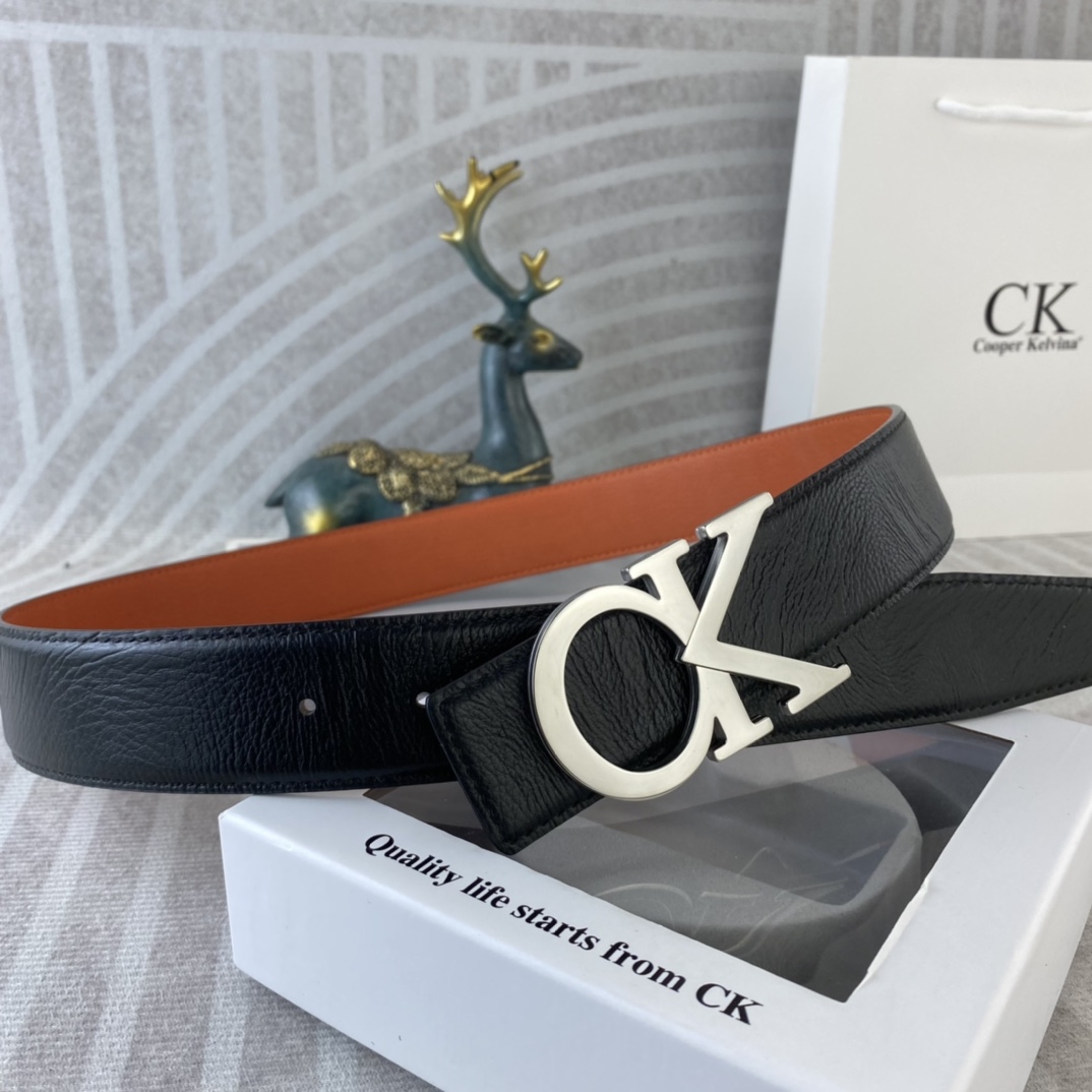 CK 💕 特种皮腰带系列 ，原厂五金精品不锈钢扣，手感柔软舒适 宽3.8CM。