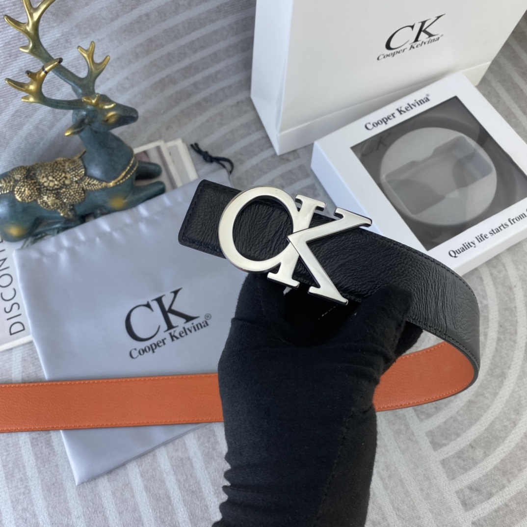 CK 💕 特种皮腰带系列 ，原厂五金精品不锈钢扣，手感柔软舒适 宽3.8CM。