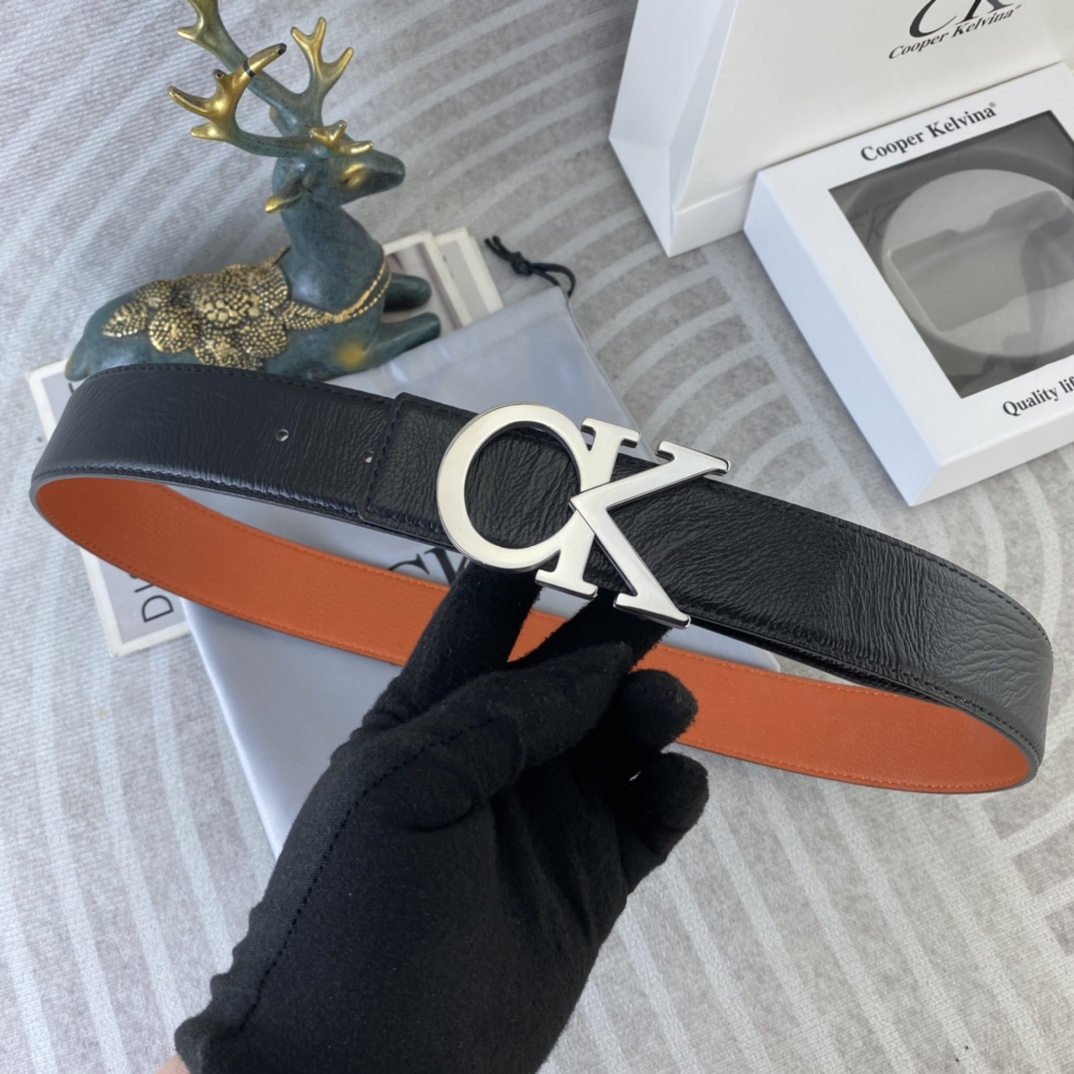 CK 💕 特种皮腰带系列 ，原厂五金精品不锈钢扣，手感柔软舒适 宽3.8CM。