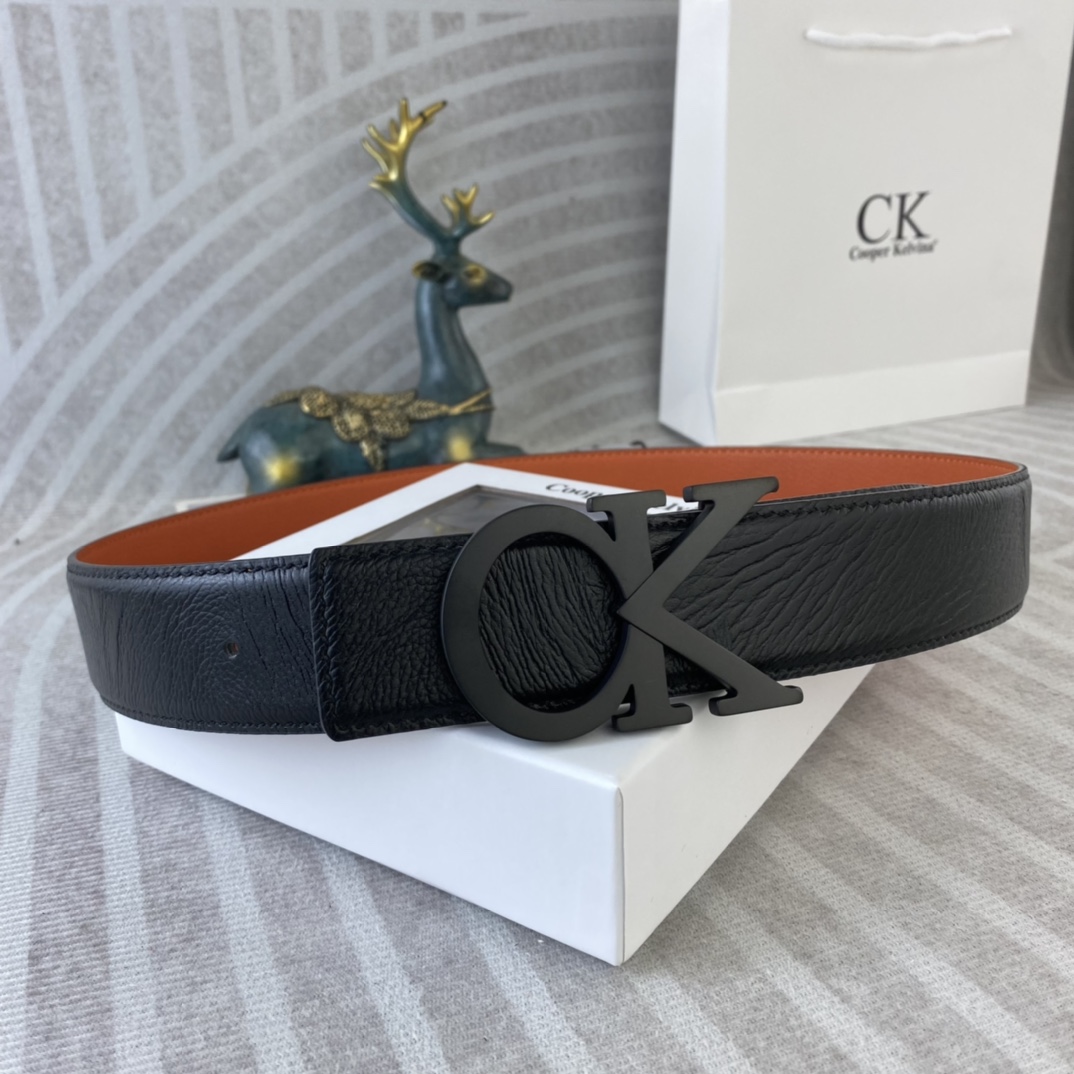 CK 💕 特种皮腰带系列 ，原厂五金精品不锈钢扣，手感柔软舒适 宽3.8CM。
