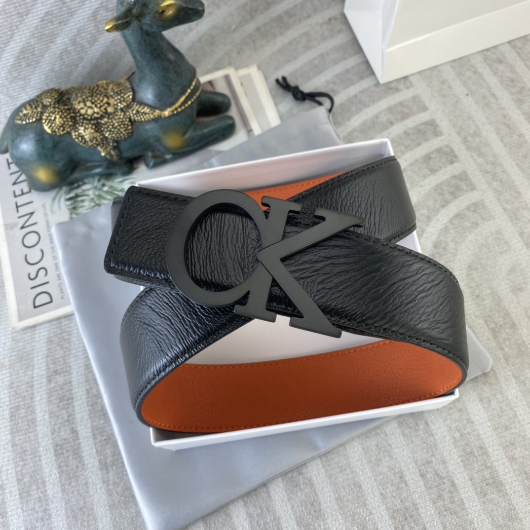 CK 💕 特种皮腰带系列 ，原厂五金精品不锈钢扣，手感柔软舒适 宽3.8CM。