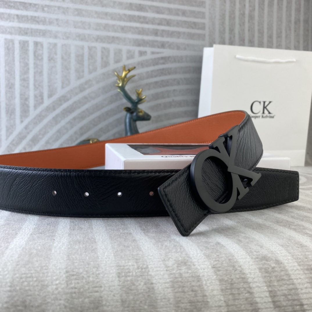 CK 💕 特种皮腰带系列 ，原厂五金精品不锈钢扣，手感柔软舒适 宽3.8CM。