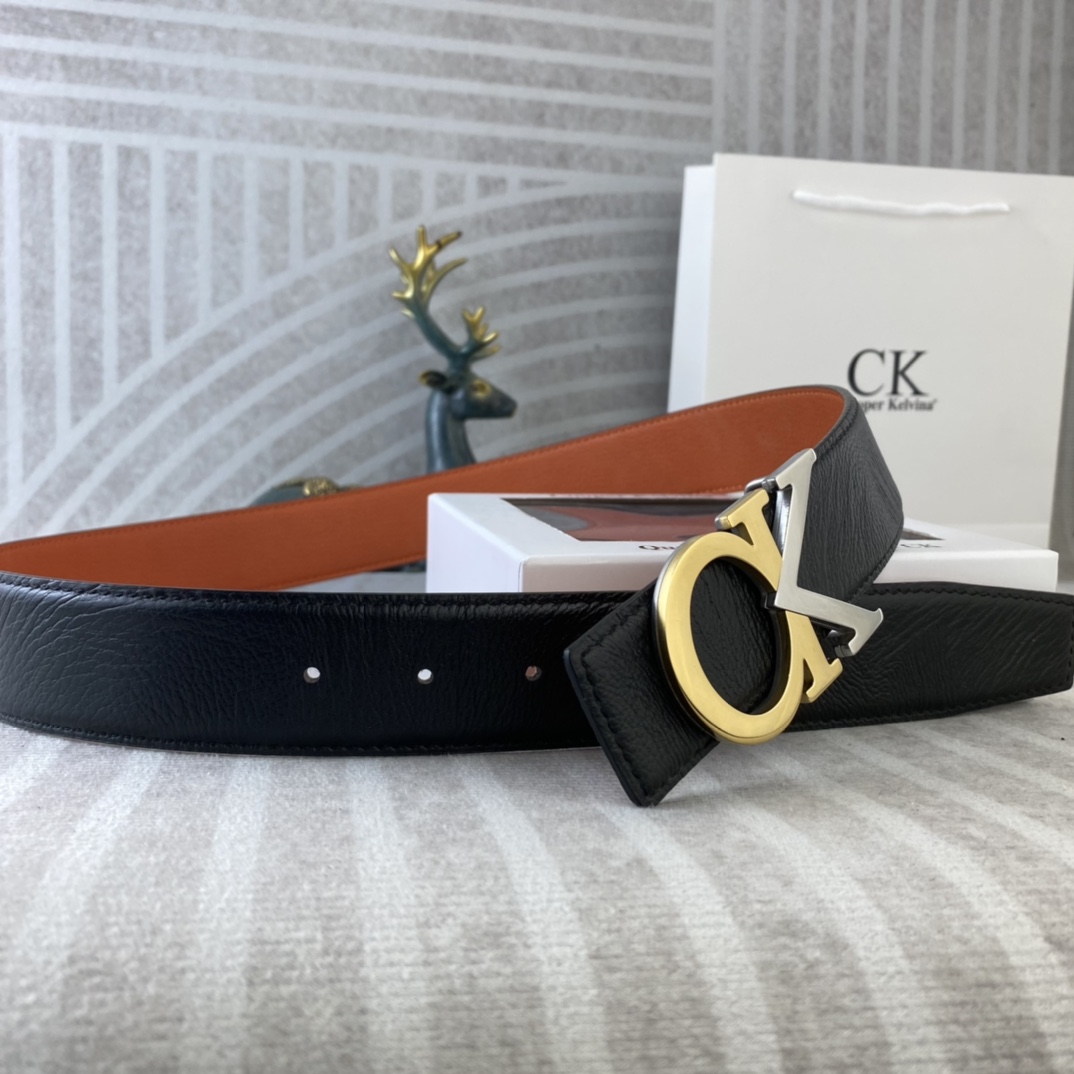 CK 💕 特种皮腰带系列 ，原厂五金精品不锈钢扣，手感柔软舒适 宽3.8CM。