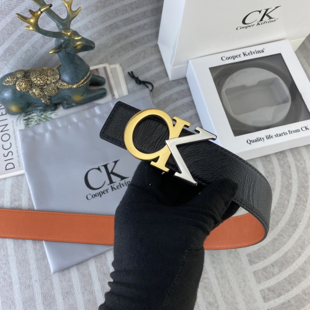 CK 💕 特种皮腰带系列 ，原厂五金精品不锈钢扣，手感柔软舒适 宽3.8CM。