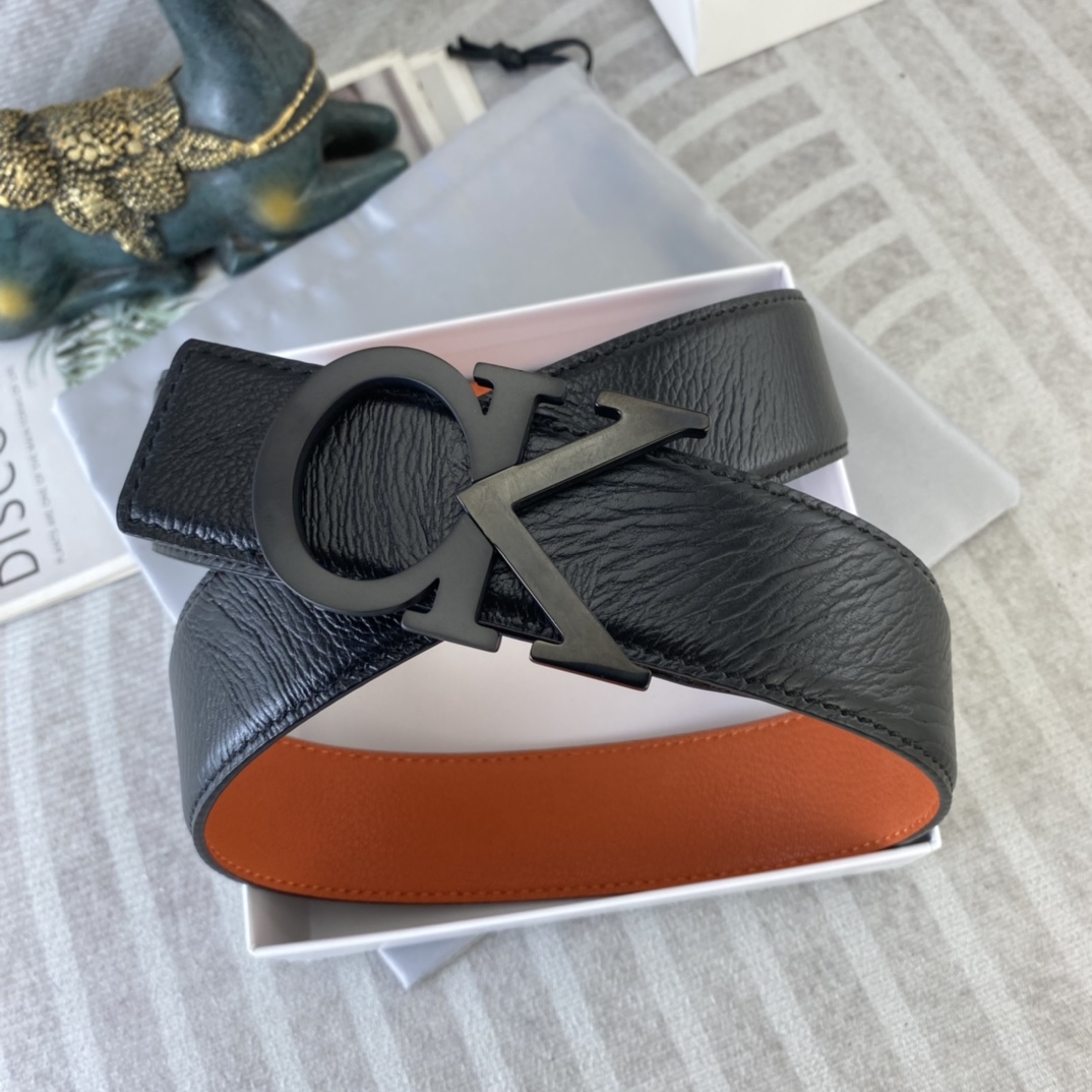 CK 💕 特种皮腰带系列 ，原厂五金精品不锈钢扣，手感柔软舒适 宽3.8CM。