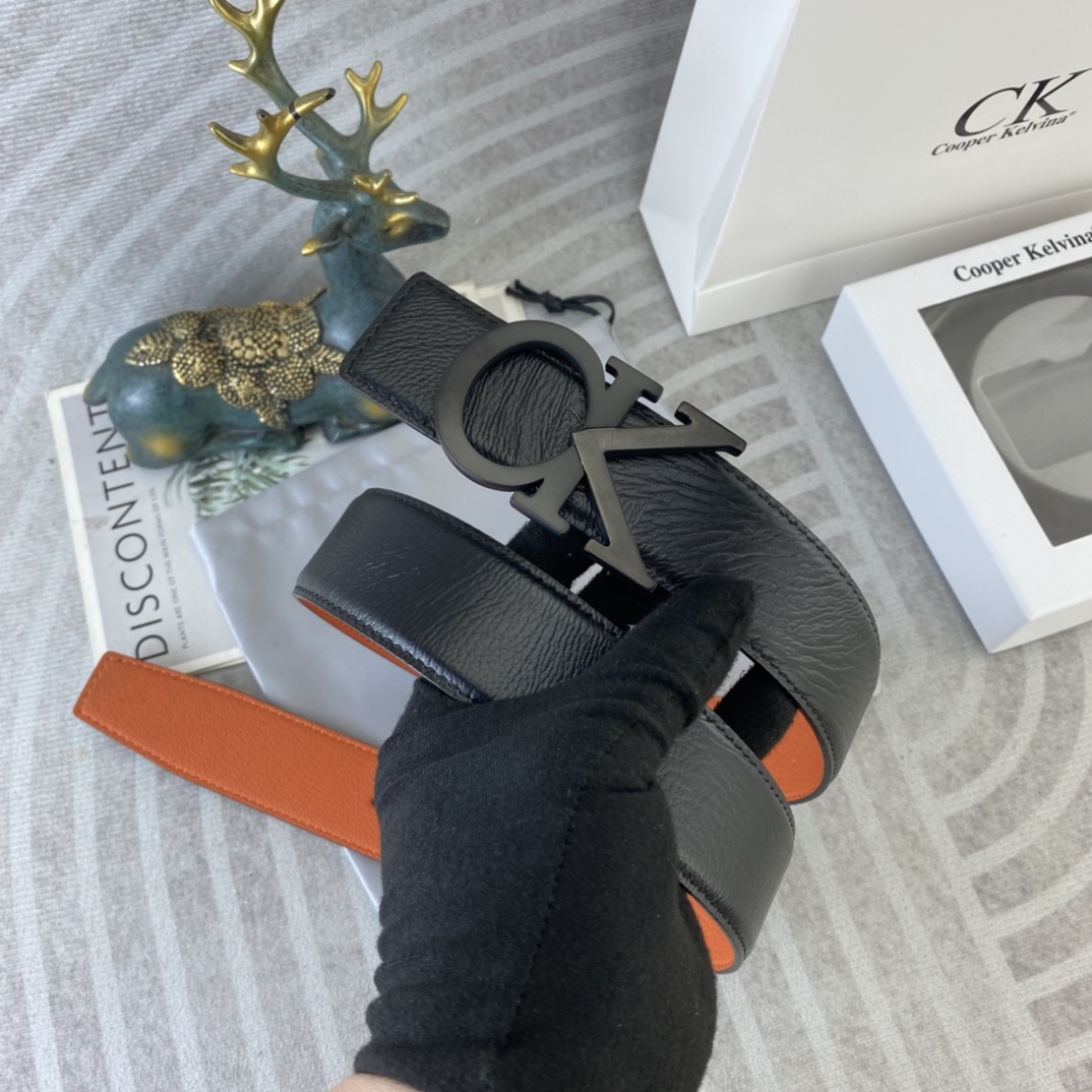 CK 💕 特种皮腰带系列 ，原厂五金精品不锈钢扣，手感柔软舒适 宽3.8CM。