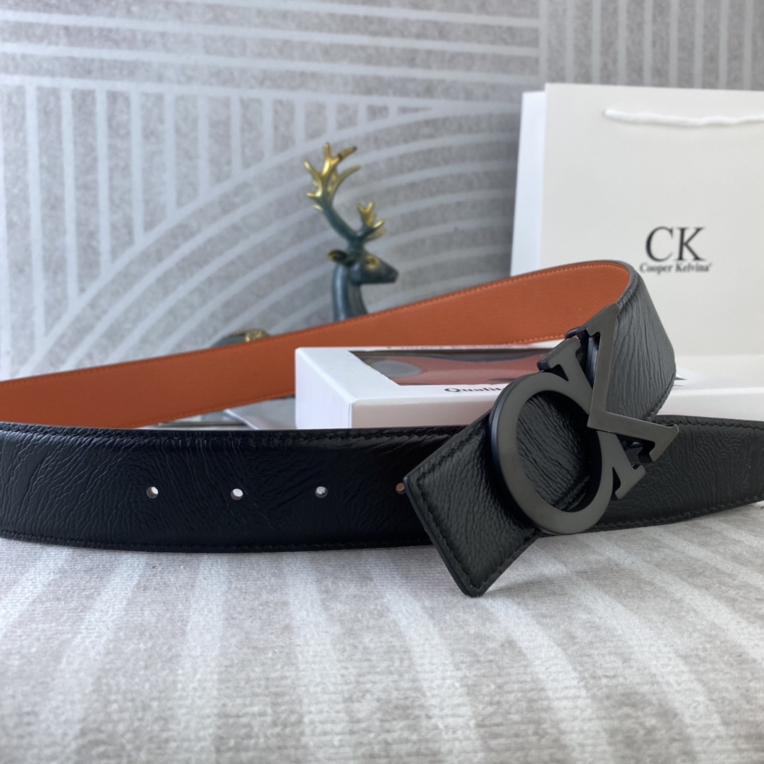 CK 💕 特种皮腰带系列 ，原厂五金精品不锈钢扣，手感柔软舒适 宽3.8CM。