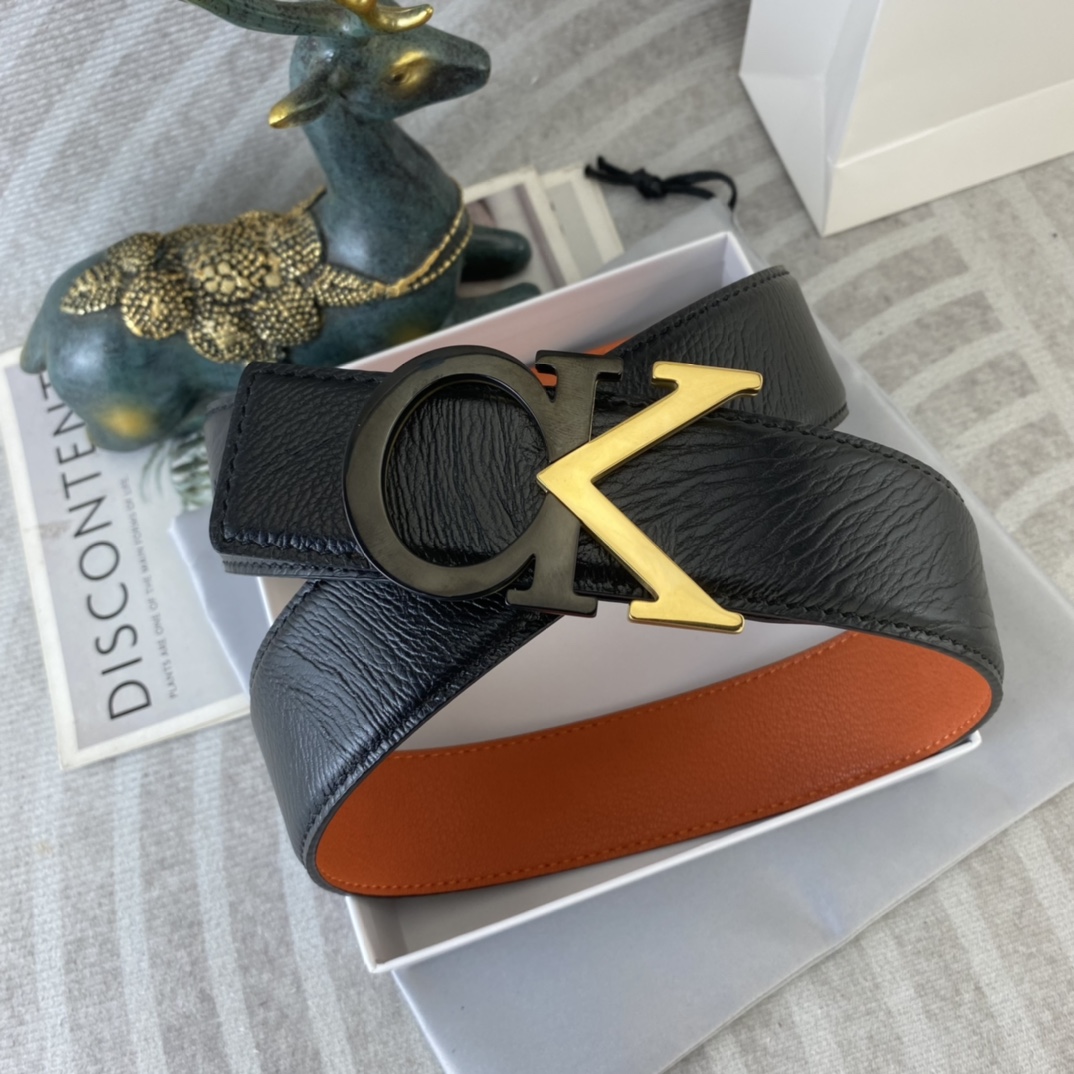 CK 💕 特种皮腰带系列 ，原厂五金精品不锈钢扣，手感柔软舒适 宽3.8CM。