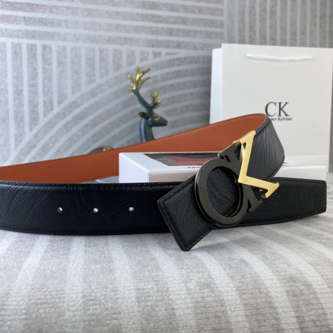 CK 💕 特种皮腰带系列 ，原厂五金精品不锈钢扣，手感柔软舒适 宽3.8CM。