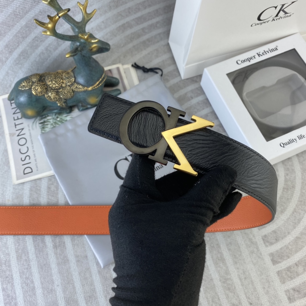 CK 💕 特种皮腰带系列 ，原厂五金精品不锈钢扣，手感柔软舒适 宽3.8CM。