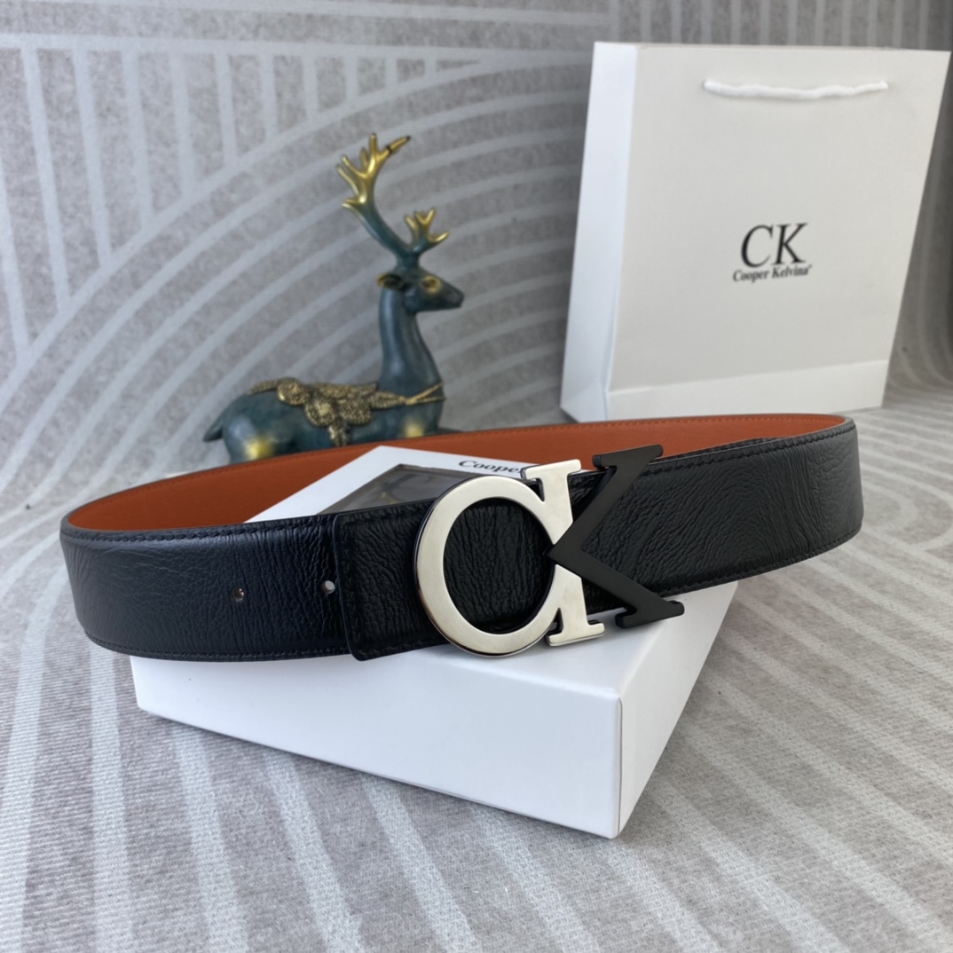 CK 💕 特种皮腰带系列 ，原厂五金精品不锈钢扣，手感柔软舒适 宽3.8CM。