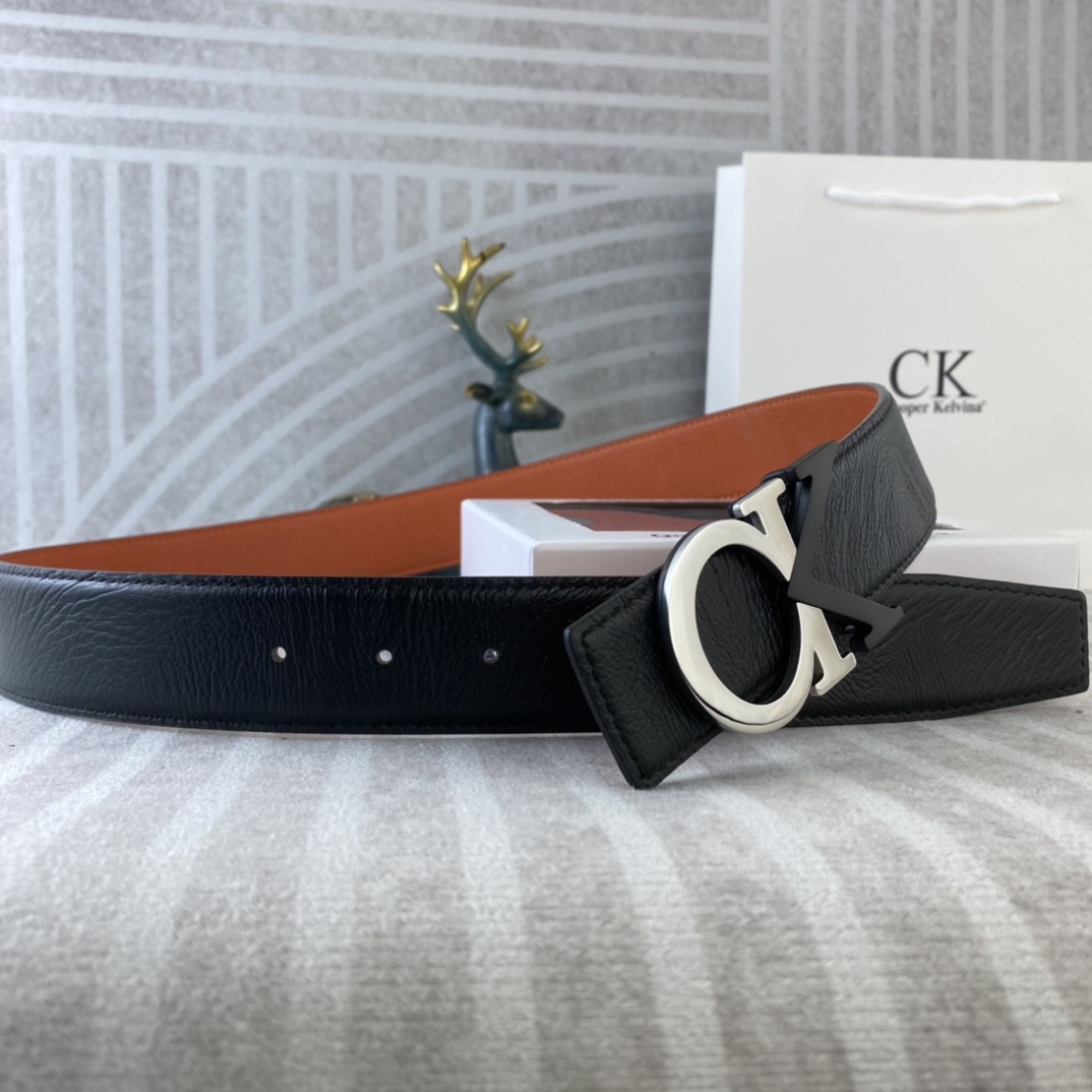 CK 💕 特种皮腰带系列 ，原厂五金精品不锈钢扣，手感柔软舒适 宽3.8CM。