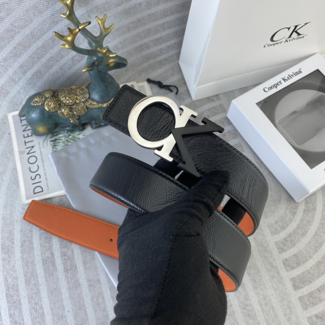 CK 💕 特种皮腰带系列 ，原厂五金精品不锈钢扣，手感柔软舒适 宽3.8CM。