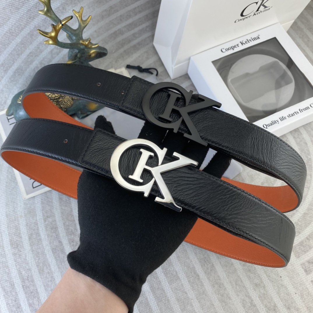 CK 💕 特种皮腰带系列 ，原厂五金精品不锈钢扣，手感柔软舒适 宽3.8CM。